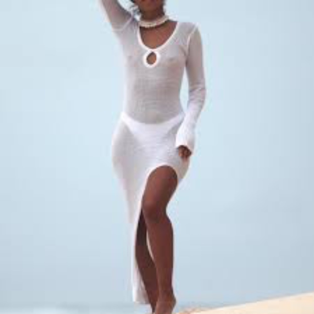 Super Sexy White Knit Dress
